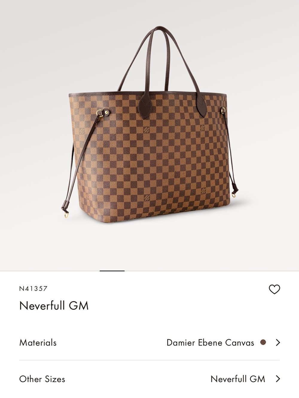 Louis Vuitton Damier Ebene Tote in Brown Check Canvas